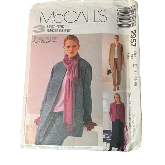 McCall’s Women’s Jacket Skirt Pants Sewing Pattern #2957 Size 14-18 - Picture 1 of 2